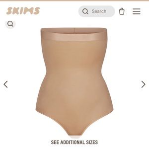 Skims Barely There High Waisted Thong in Clay